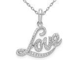 Sterling Silver LOVE Charm Pendant Necklace with Chain